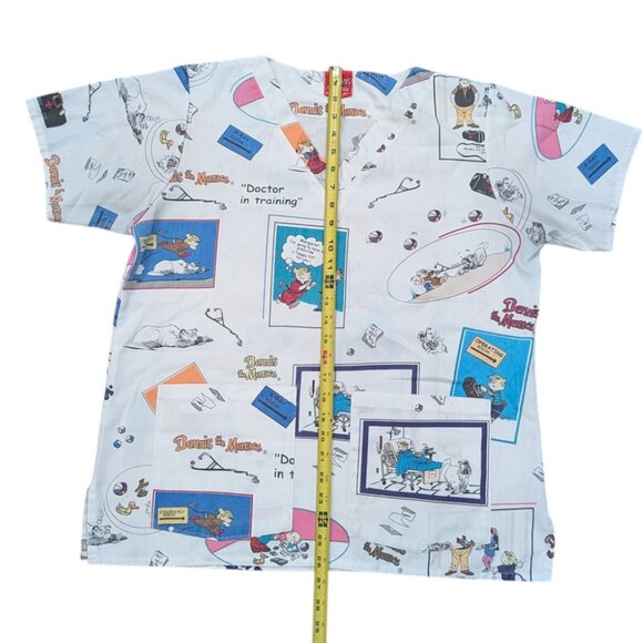 Dennis the Menace Scrub Top Womens Size M Pediatric Cartoon Nurse Wear - Picture 5 of 7